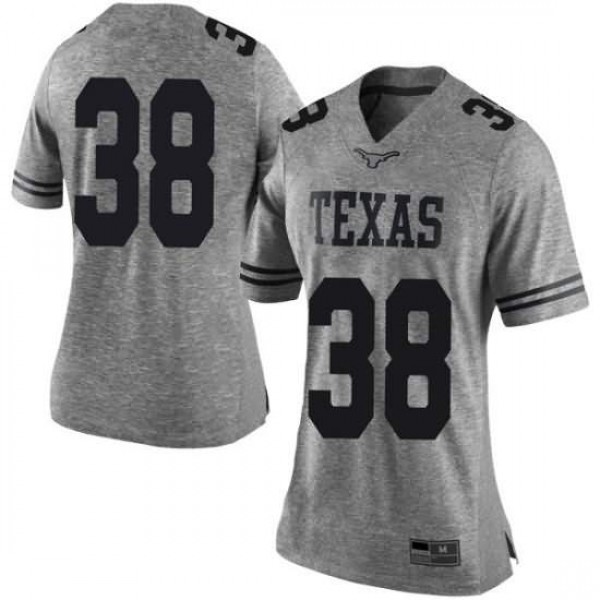 Womens Texas Longhorns #38 Jack Geiger Gray Limited Football Jersey